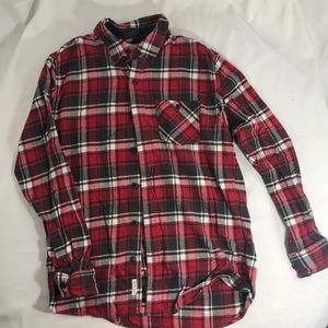 Weatherproof Red & gray flannel long sleeve shirt